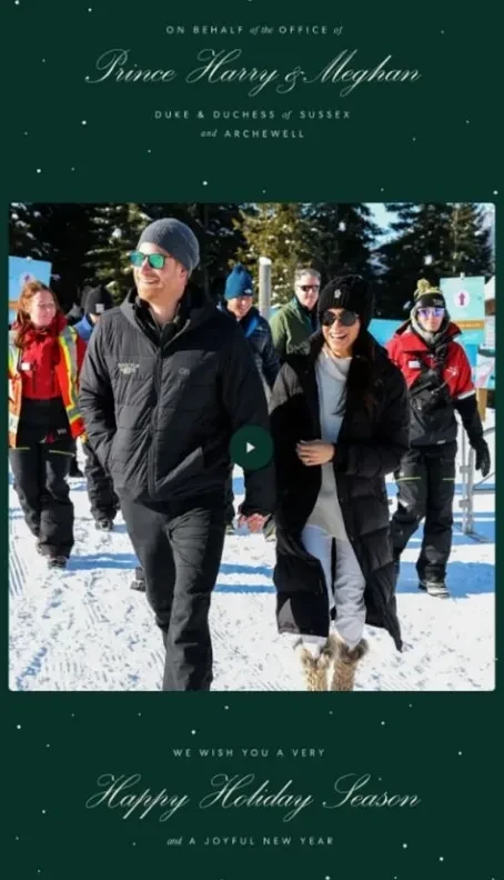Вслед за Уэльскими: Меган Маркл и принц Гарри представили рождественскую открытку