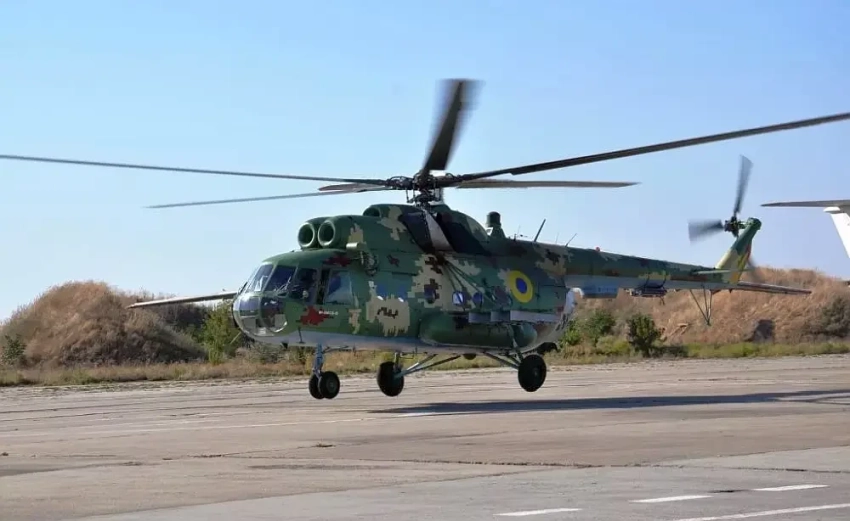 Минобороны РФ показало кадры поражения «Геранью» вертолета Ми-8 ВВС ВСУ